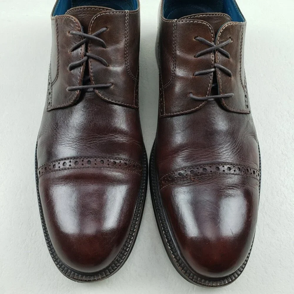 Mark Nason X Skechers Oxford Shoe Mens 10 Brown Leather Lace Up Cap Toe Dress